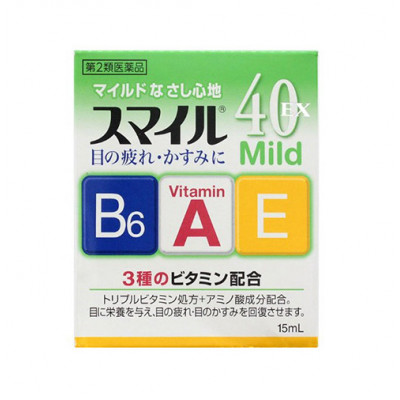 Японские витаминные капли для глаз Lion Smile 40 EX Mild