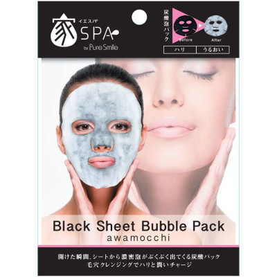 Японская очищающая карбокси маска для лица Pure Smile - Black Bubble Seat Mask